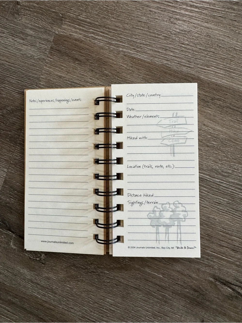 Hiking A Hiker’s Journal - The “Write It Down!” series by Journals Unlimited